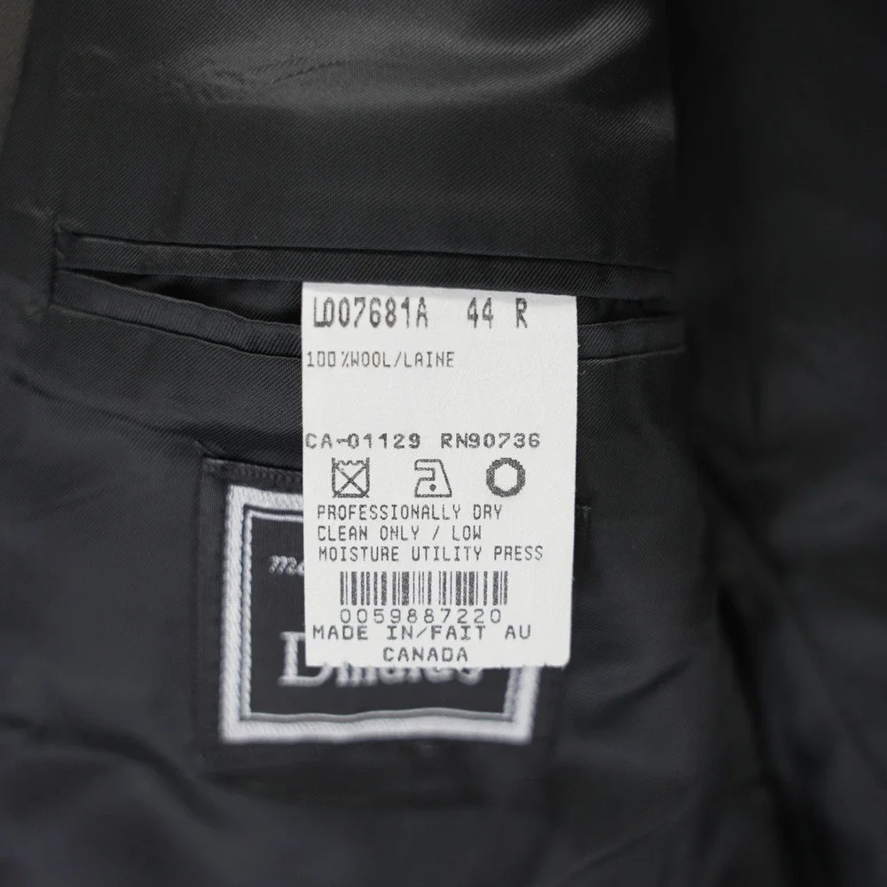 RALPH Ralph Lauren Button 2 piece Suit Brown Made in Canada Wool 44R (33x30)